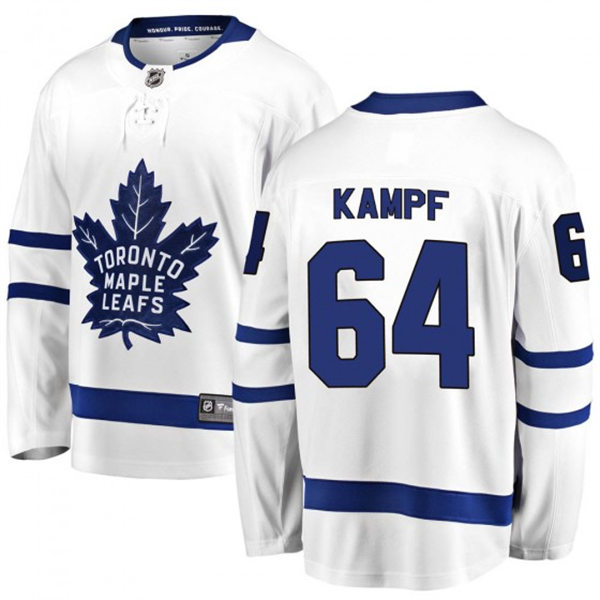 Men's Toronto Maple Leafs #64 David Kampf adidas Away White Player Jersey